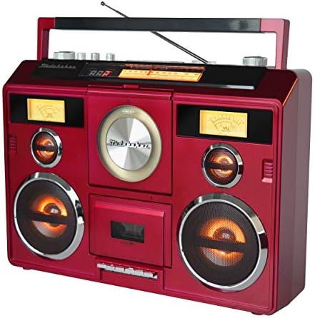 Портативна Стерео система Studebaker Sound Station Boombox с Bluetooth/CD/AM-FM-радио/Кассетным диктофон (Червен)