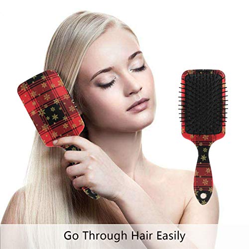 Четка за коса на въздушна възглавница Vipsk, Пластмасови Разноцветни коледни снежинки Тъмно-червен цвят, Подходящ за добър масаж
