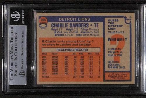 #265 Чарли Сандърс - Футболни картички Topps 1976 Г. (Звезда) С рейтинг на БГД Auto - Футболни картички с автографи на NFL