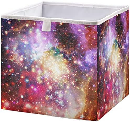 Кошница за шкаф visesunny Лилаво Кошница за съхранение на Galaxy и Star Тъканни Кошница за организиране на рафтовете Сгъваеми