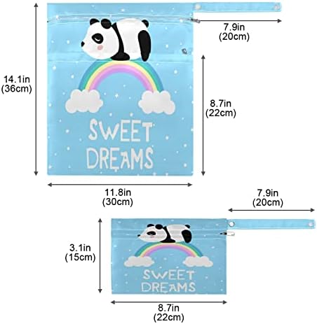 ZZXXB Panda Sweet Dreams Водоустойчив Влажна Чанта за многократна употреба Текстилен Влажна Пелена Суха Чанта с