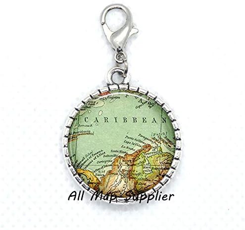 AllMapsupplier Модерен цип, Закопчалка-омар на картата на Карибите, Закопчалката-омар Карибите, Закопчалката-омар на картата