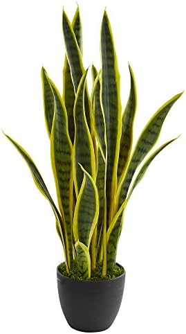 Почти естествени 26 инча. Растения от Изкуствена Коприна Сансевиерия, Зелени