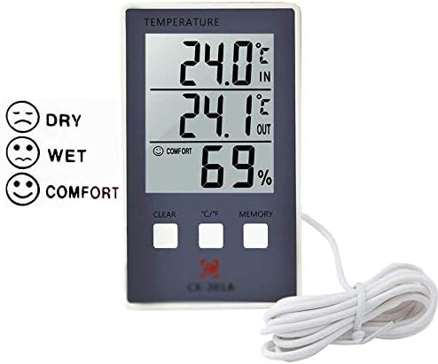 KLHHG Цифров Термометър, Влагомер за Измерване Влажността на Температурата в закрито на открито C/F LCD Дисплей