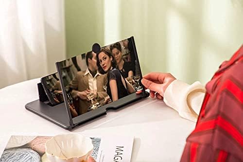 12-инчов 3D-екранна лупа за мобилен телефон - Лупа на екрана на проектора HD Magnifing за филми, видеоклипове