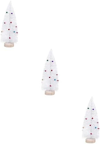IMIKEYA Мини Сизалевое Дърво Снежна Matte Миниатюрна Изкуствена Коледна Елха Бутылочная Четка Бор 15 см, 3 бр.