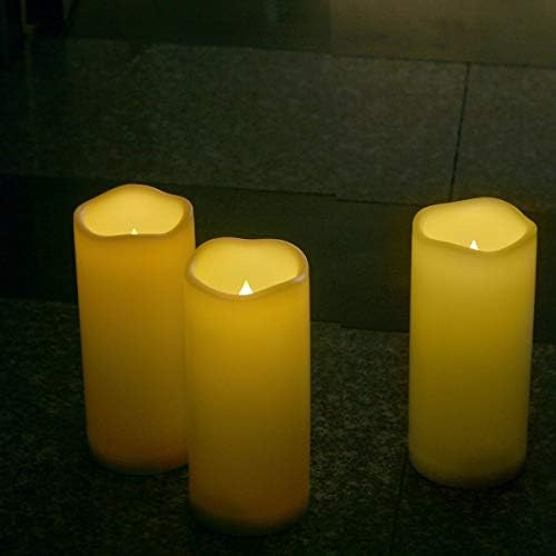 3ШТ 7 Водоустойчив led беспламенные свещи с таймер, 1000 часа дълъг живот на батерията/Мерцающая Електрическа градинска