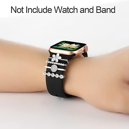 Окачване за каишка за часовник, Декоративни пръстени, панти, Съвместими с Apple Watch 38 мм 40 мм 41 мм 42 мм 44 мм 45 мм, Метални висулки с диаманти, Аксесоари, Висулки за iWatch Series