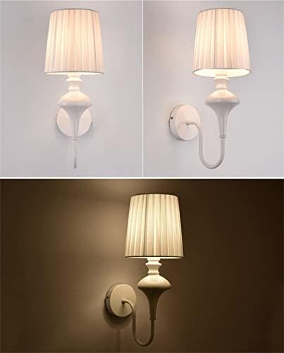 n/a Стенни лампи с бял филтър абажуром, Нощни светлини с 1 лампа, Романтична Изход, лампа за Спални, Хол (Цвят: студен бял мощност от 5 W, Размер: D14,5 H38cm)