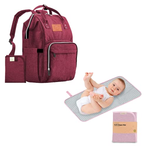 Раница-чанта за памперси KeaBabies и преносим поставка за смяна на пелени - Водоустойчив Многофункционален Детски