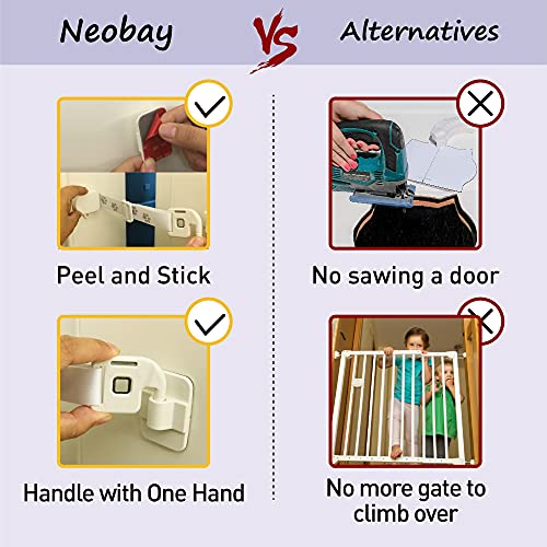 Защитен от децата врата каишка Neobay със силикон ограничител за врати. Не е необходимо в Детските Вратата. Дръжте бебето