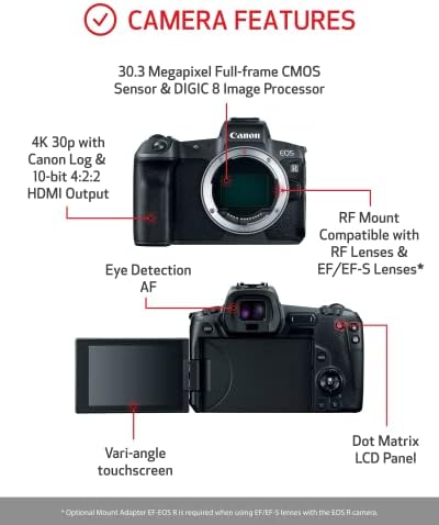 Canon EOS R, Помещение за създаване на видеоблогов и съдържанието на 4K UHD, Цифров Однообъективная безрефлекторная автофокус