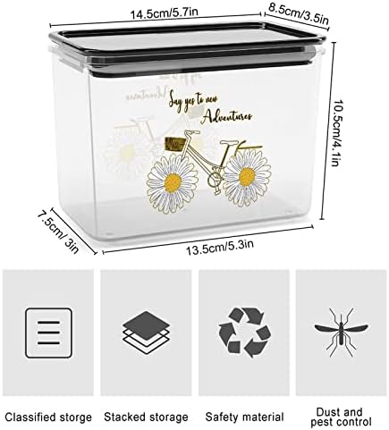 Пластмасова кутия за съхранение на велосипеди Daisy, контейнери за съхранение на храна с капаци, банка за ориз, херметично затворен кофа за организиране на кухня