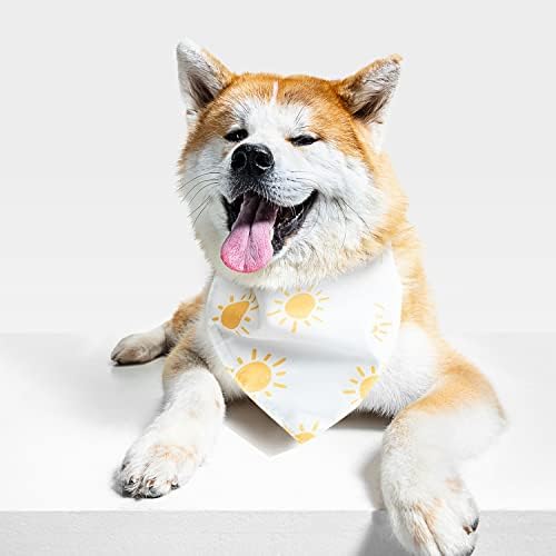 Winnwing 4 опаковки Кърпи за кучета в стил Бохо Дъга Слънце, Двустранен Клондайк пасианс, Триъгълен Шал,