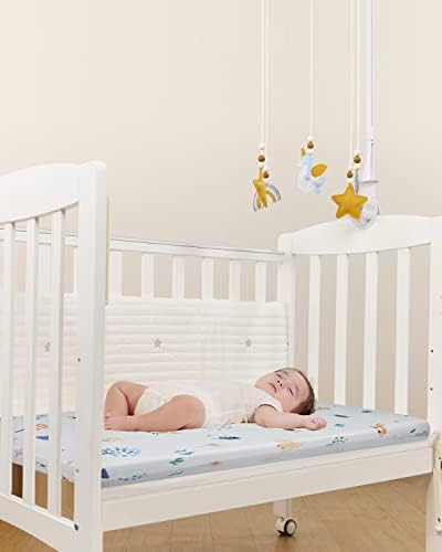Мини-Подложка за бебешко креватче, 2-Степенна двойна твърдост, Охлаждащ гел с ефект на паметта за деца, Поддържащи пяна с висока