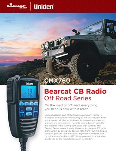 Компактна мобилна CB-радиостанция Uniden CMX760 Bearcat оф-роуд серии, 40-канален режим на работа, Ультракомпактная