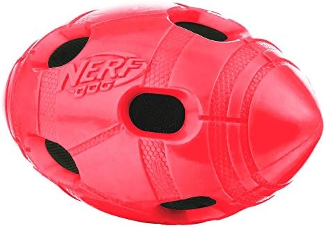 Гумена играчка за кучета Nerf Dog Баш Футбол с интерактивни криза, Лек, Здрав и водоустойчив, 4 Инча за средни / Големи