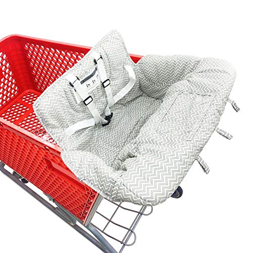 Детска Седалка за бебешка кошница за пазаруване за Защита Капачки кошници за супермаркет... (Сива линия)