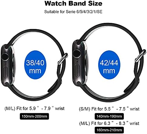 Каишка за часовник, който е съвместим с Apple Watch 40 мм, 38 мм 44 мм 42 мм, за жени, мъже, 4 опаковки, мек Силикон