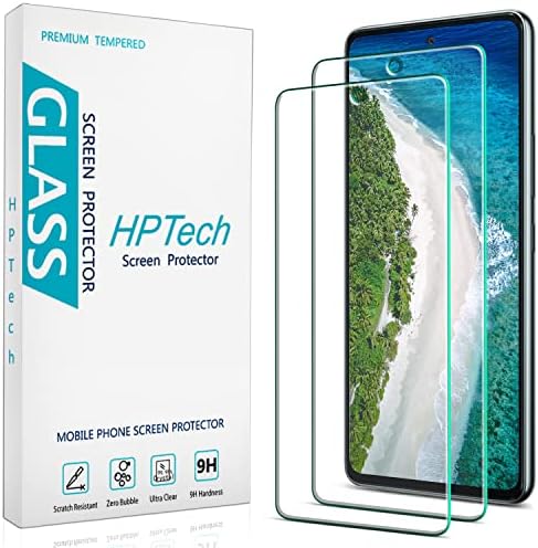 HPTech (2 опаковки) е Предназначен за Samsung Galaxy а a53 5G Защитен слой от закалено стъкло, поддържа четец