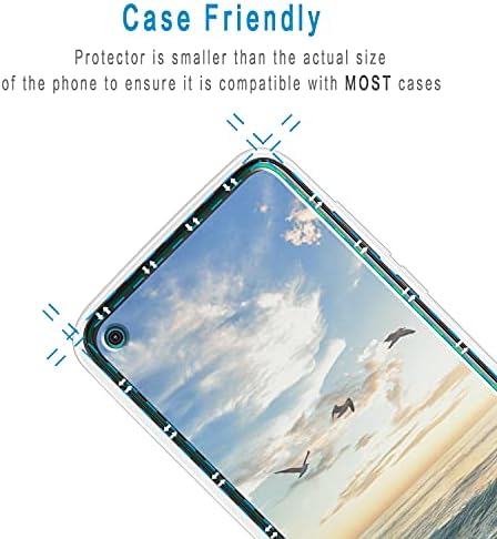 HPTech (2 опаковки), съвместим с предпазно фолио от закалено стъкло Moto G Power 2021, твърдост 9H, Отвор за камерата, лесен за ползване HD Прозрачен калъф