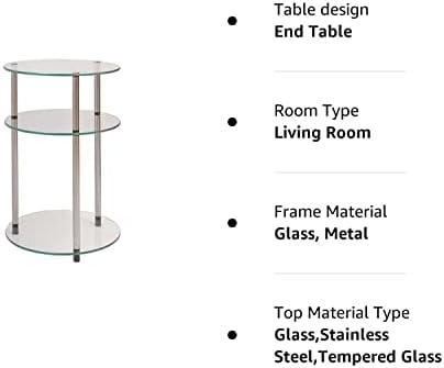 Концепция за обзавеждане Designs2Go Класически стъклен 3-те нива, на кръгла маса, стъкло