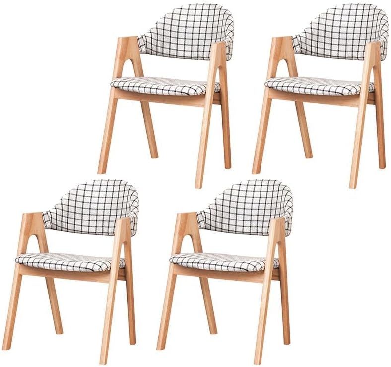 Модерни Трапезни Столове CraftThink, състоящ се от 4 теми, Мек Стол с Матово покритие, Отворен за Обяд Стол от Дърво, Приставной