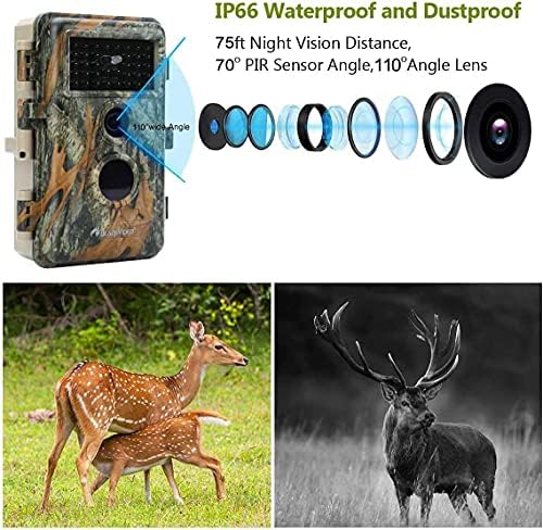 5-Pack Игри и Следи Камера 24MP 1296P H. 264 Видео MP4 75ft за Нощно Виждане Забавено движение на Дивата Природа Камера за Лов