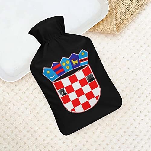 Бутилка за Гореща Вода с Националната Емблема на Хърватия с Капак, Скъпа Гума Чанта за Топла Вода, Топла Бутилка за Вода за Легла, Диван