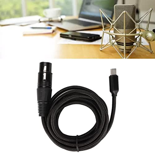 Разъемный кабел PUSOKEI USB C за XLR Кабел за микрофон Hi-Fi USB C, Линия, запис от микрофон, Вграден чип преобразуване на D / A за Windows OS X, щепсела и да играе (2 метра)