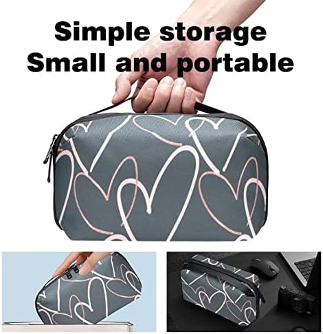 Преносим Електронен Органайзер за Чанти във формата на Сърце, Пътна Чанта За Съхранение на Кабел, Твърди Дискове, USB,