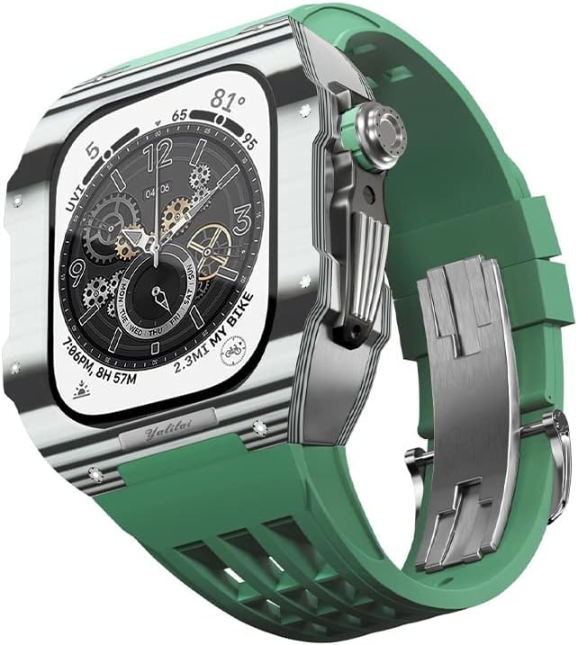 Най-новият лек калъф от въглеродни влакна KAPPDE + каишка от тефлон, за Apple Watch 8/7/6/5/4 серия, взаимозаменяеми каишка, За iwatch 44/45 мм, комплект за ъпгрейд на каишка за часовни