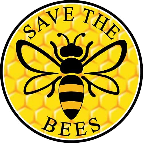 Стикер върху бронята на Save The Bees Honeycomb Pride - Vinyl стикер Honey Bee Премиум-клас 3x3 | за автомобили, коли, Прозорци, Бутилки, Огледала, Знак Кръг на Пчелния Матката на открито + ?