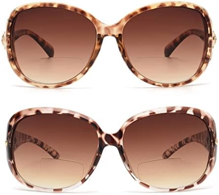 JM Класически Бифокални Очила за Четене Очилата за Четене за Жени Със Защита от ултравиолетови лъчи На Открито Костенурка