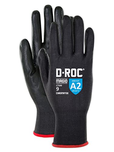 Работни ръкавици MAGID Dry Grip Level A2, Устойчиви на гумата, 12 PR, С антиоксидантна полиуретанова боя С покритие, Размер 6 /XS, обвивка Hyperon 15 калибър, за Многократна употреба, С?