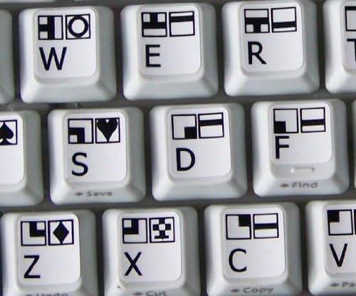 Матови етикети на клавиатурата Commodore 64 с черен или бял фон за настолни компютри, лаптопи и тетрадки на книгите