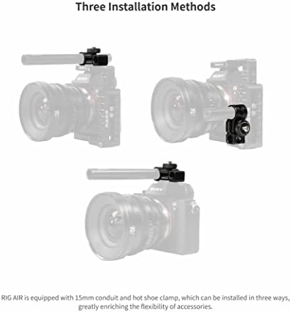 Камера PDMOVIE Half Кейдж, съвместим с камери Canon 5/6/7D, Sony A, Panasonic GH, Nikon D810 и други серии, има 2 гнезда за студено башмака, няколко дупки с резба 1/4 инча (RIG AIR).
