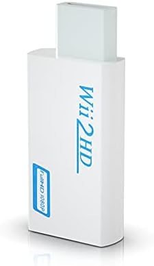 BolAAzuL Конвертор Wii към HDMI Адаптер Wii, HDMI, Жак Wii 2 HDMI, Бяла видео Конвертор Wii in HDMI Out и аудио изход 3,5 мм