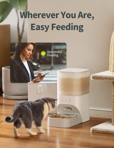 Интелигентен Автоматичен фидер за котки, А за кучета Kalado с Дозатор суха храна обем 3,8 л, Купа за хранене от неръждаема стомана, без задръствания и с двоен източник на