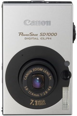 Canon PowerShot SD1000 7,1 Мегапиксела цифров фотоапарат Elph с 3-кратно оптично увеличение (черна) (СТАР МОДЕЛ)