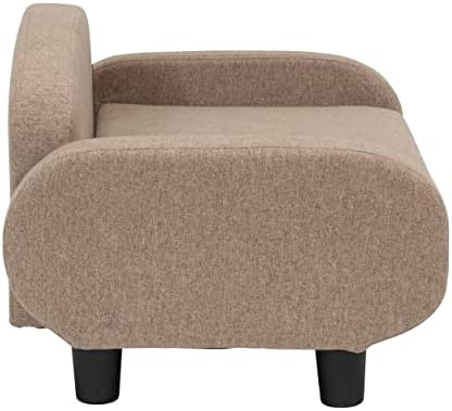 Модерен диван за домашни любимци Paws & Purrs Ширина 31,5 инча с ниска облегалка Подвижна Наматрасником цвят Еспресо/Пясък
