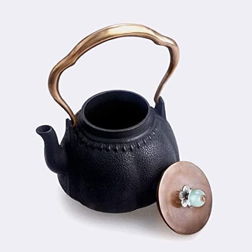 чайникът 1,0 Л Чугун чайника С медна дръжка, Здрав Чугун кана С напълно Емайл, вътрешна повърхност, Красив Дизайн в комплект чайникът