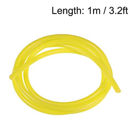 силиконова тръба uxcell, 3/32(2 мм) ID x 5/32 (4 мм) OD 3,3 фута (1 м) Гумена Тръба Въздушен Маркуч Водопровод за изпомпване помпата Жълт