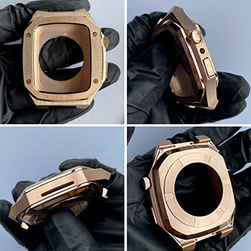 CNHKAU Модификация на министерството на отбраната Kit-Метална рамка за Apple Watch Band 44 мм калъф 7 6 5 4 3 Серия 40/41/45