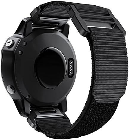 DAIKMZ за ремъците за часовници на Garmin, съвместими с Fenix 6X 7X Pro GPS 5X 3HR Descent Mk1 Mk2, Титан каишка велкро 26 мм, быстросъемный найлонов платно каишка (цвят: Preto, размер: Fenix3 hr)