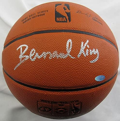 Бърнард Кинг Автограф С Автограф Сполдинг Баскетбол NBA Щайнер Спортни Холограма Баскетболни Топки С Автографи