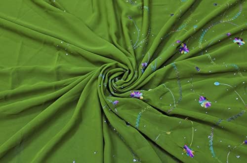 Peegli Многоцветное винтажное сари, опаковки от 4 теми, смесен модел, плат за бродерия, бельо сари от жоржета, б/