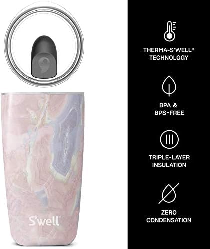 Чаша от неръждаема стомана S ' well с прозрачна плъзгаща се капачка - 18 течни унции-Трехслойные контейнери Geode Rose с вакуумна изолация Запазват студени напитки в продъл?
