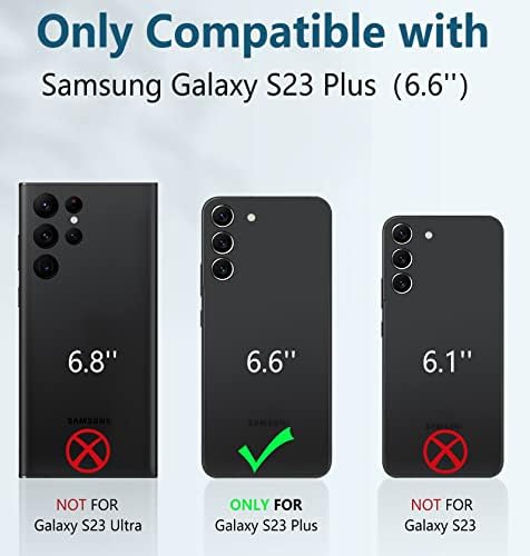 Калъф FNTCASE за Samsung Galaxy S23 + Plus: Двуслойни Защитен канава калъф и здрав корпус от TPU със стойка |