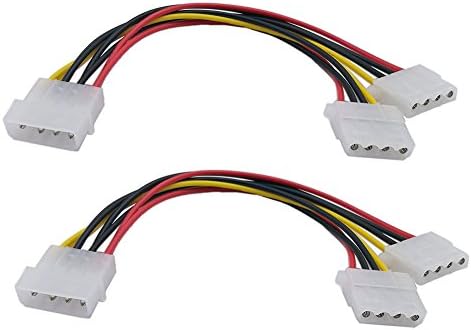 zdyCGTime Molex 4-пинов захранващ блок Y-разветвительный кабел - от 2 на търговските обекти до 1 щепсела (2 опаковки)